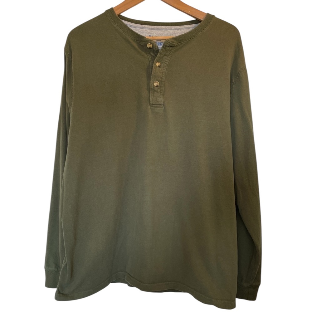 PURITAN Olive Green Long Sleeve Henley Tee T-Shirt - Size XL (46-48)
